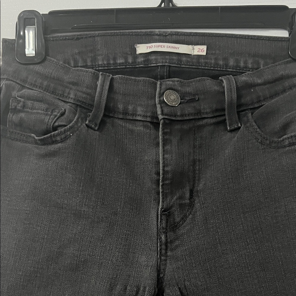 Women's Black Distressed Jeans - Picture 3 of 5